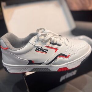 Prince White and Red Athletic Sneakers-NEW in box